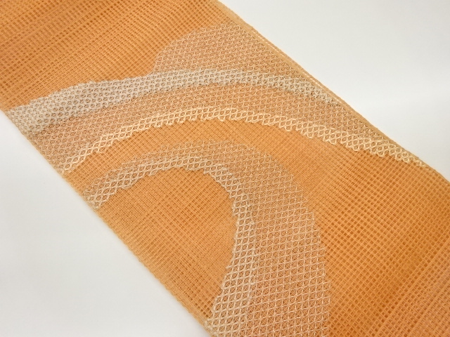 JAPANESE NAGOYA OBI FOR SUMMER / WOVEN WAVY STRIPE